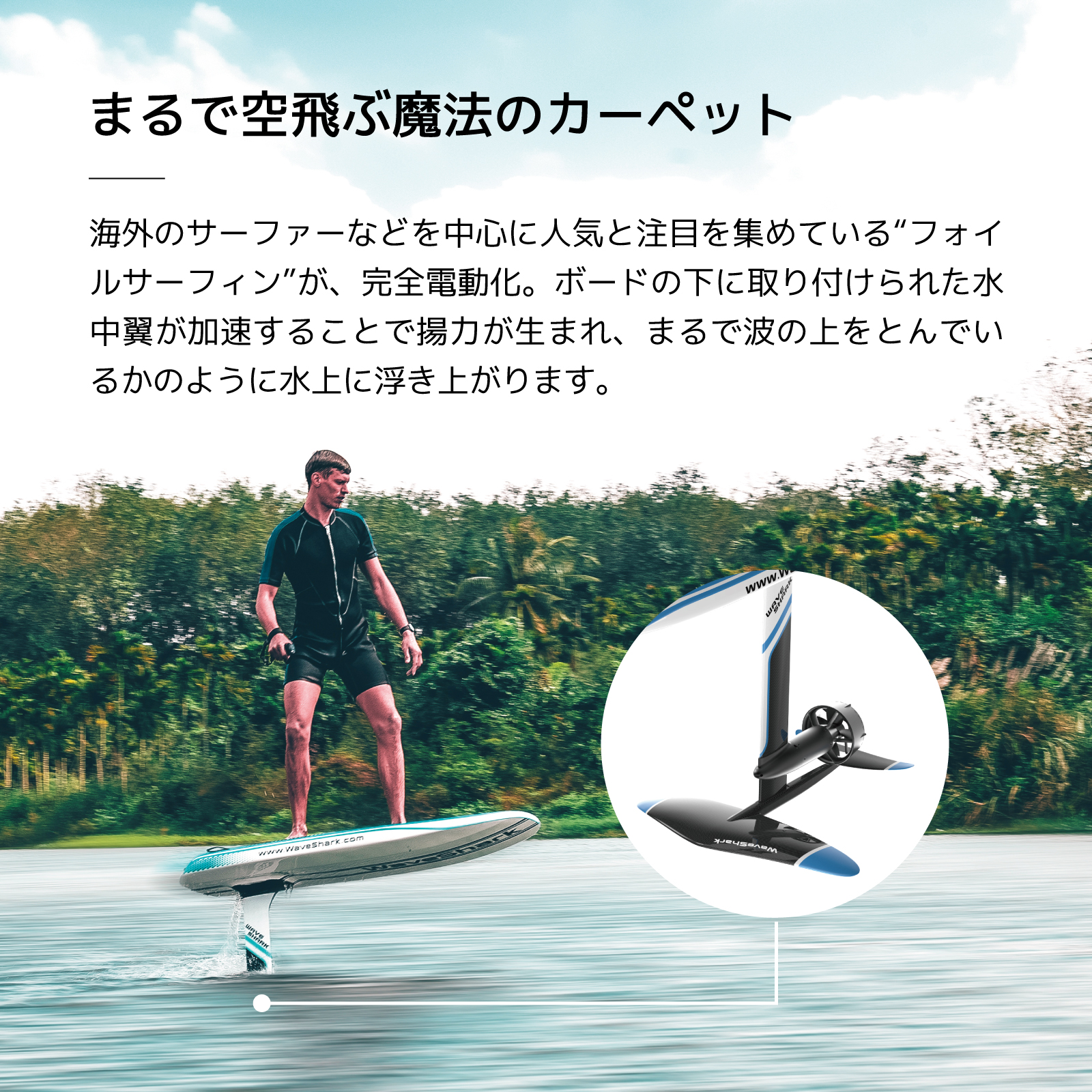 電動フォイルサーフィン WaveShark Foil 2 Explorer