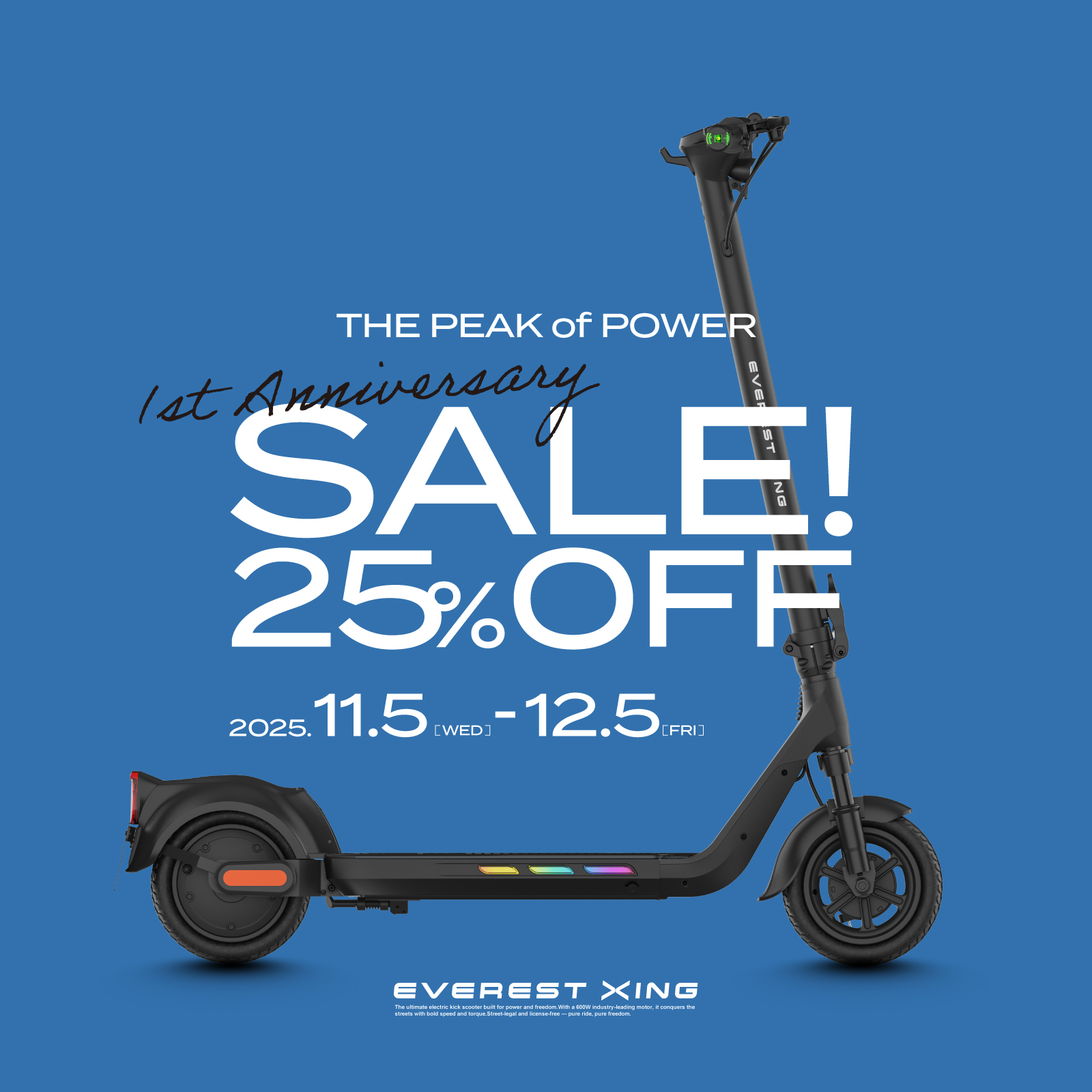 特定小型原動機付自転車】電動キックボード EVEREST XING EX15 600W