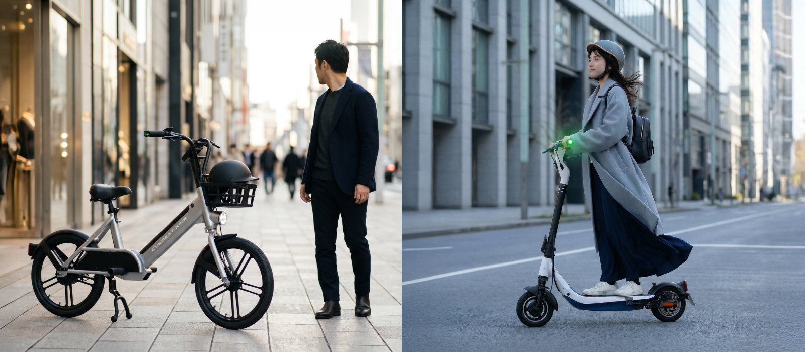 自転車型と電動キックボード型の特定小型原付